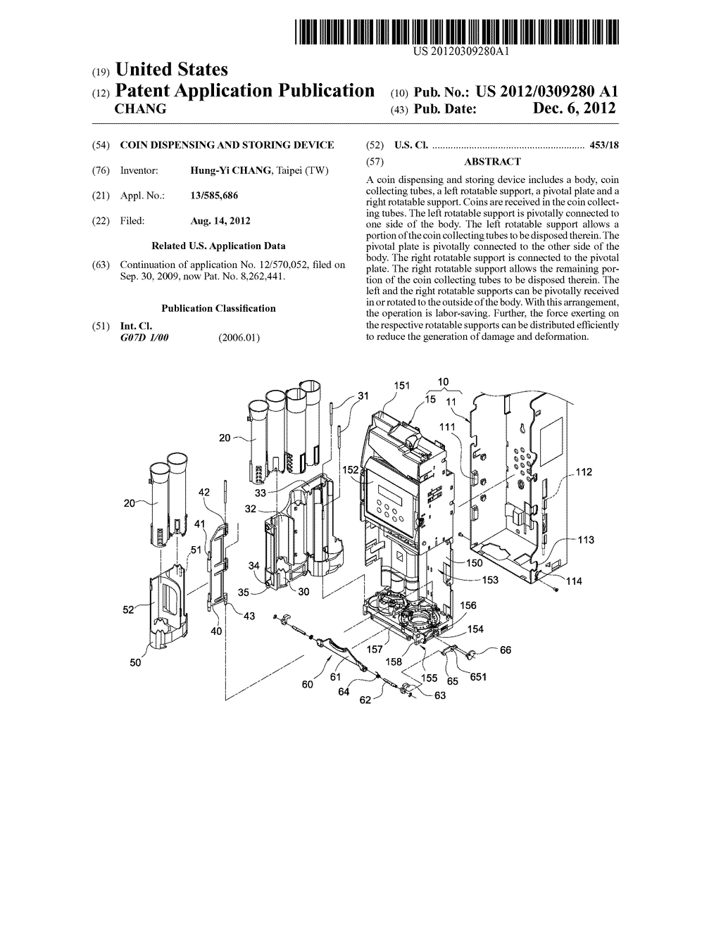 COIN DISPENSING AND STORING DEVICE - diagram, schematic, and image 01