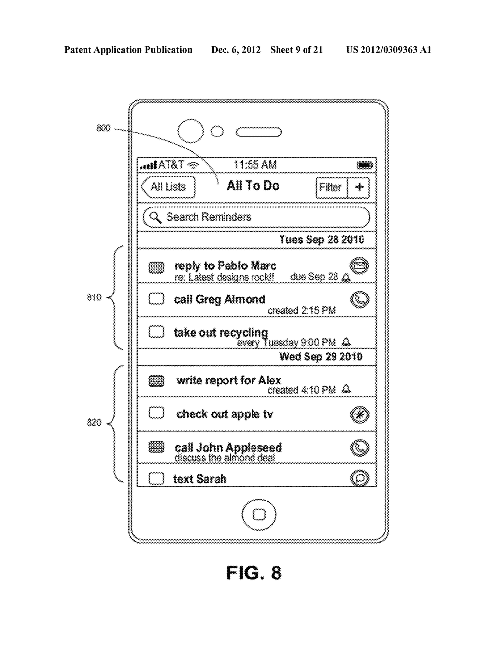 TRIGGERING NOTIFICATIONS ASSOCIATED WITH TASKS ITEMS THAT REPRESENT TASKS     TO PERFORM - diagram, schematic, and image 10