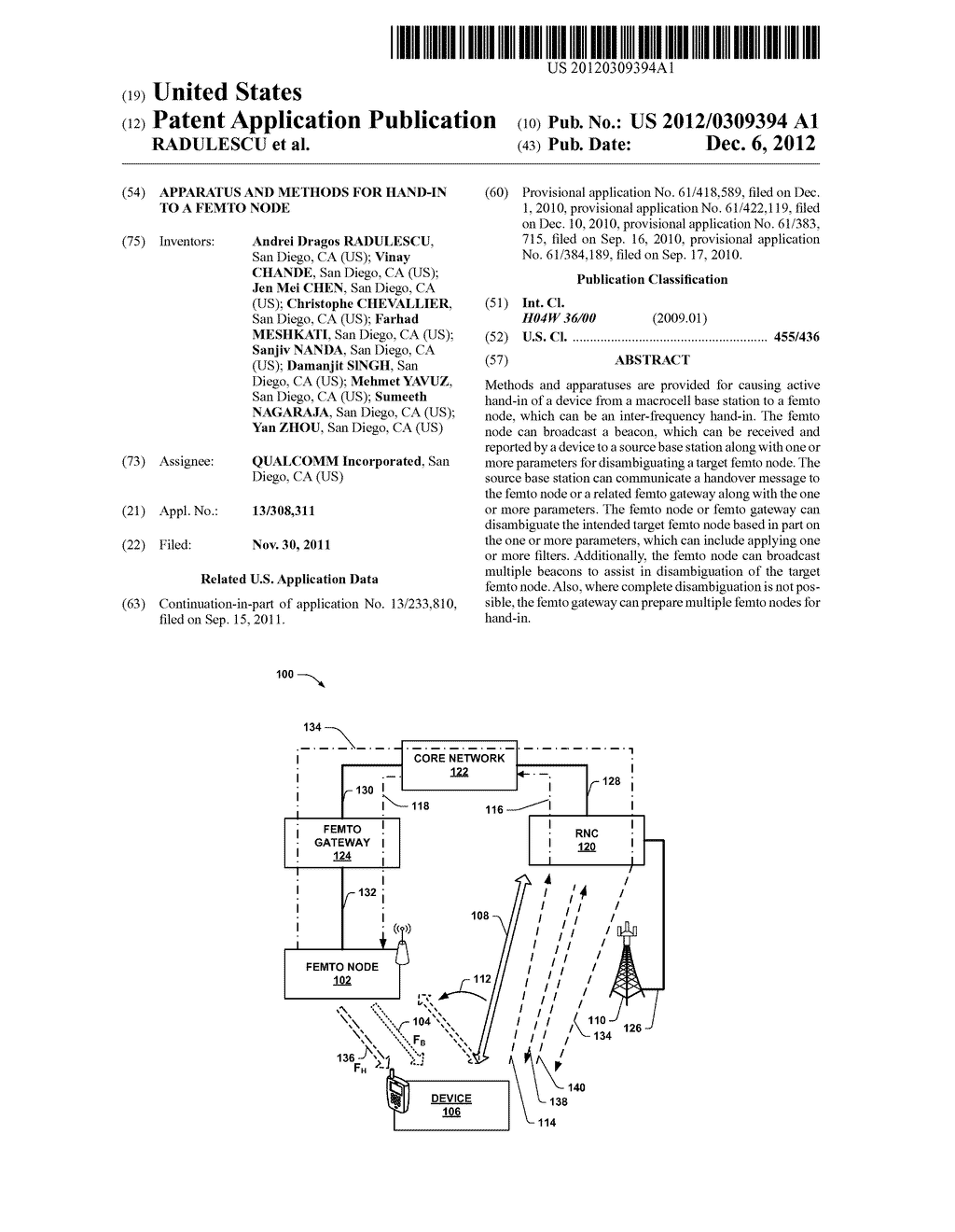 APPARATUS AND METHODS FOR HAND-IN TO A FEMTO NODE - diagram, schematic, and image 01