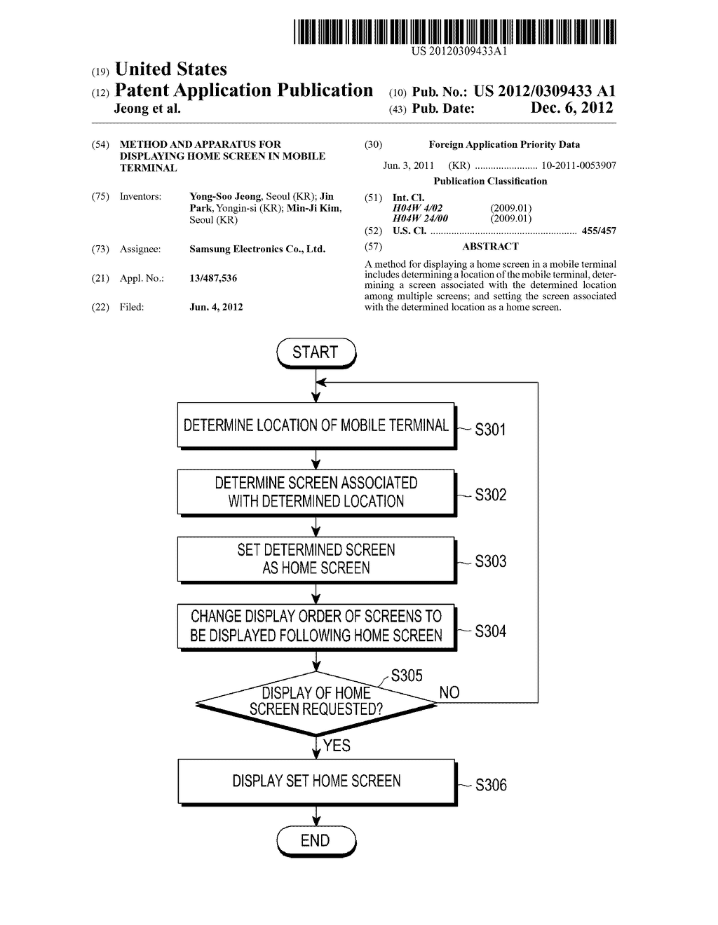 METHOD AND APPARATUS FOR DISPLAYING HOME SCREEN IN MOBILE TERMINAL - diagram, schematic, and image 01