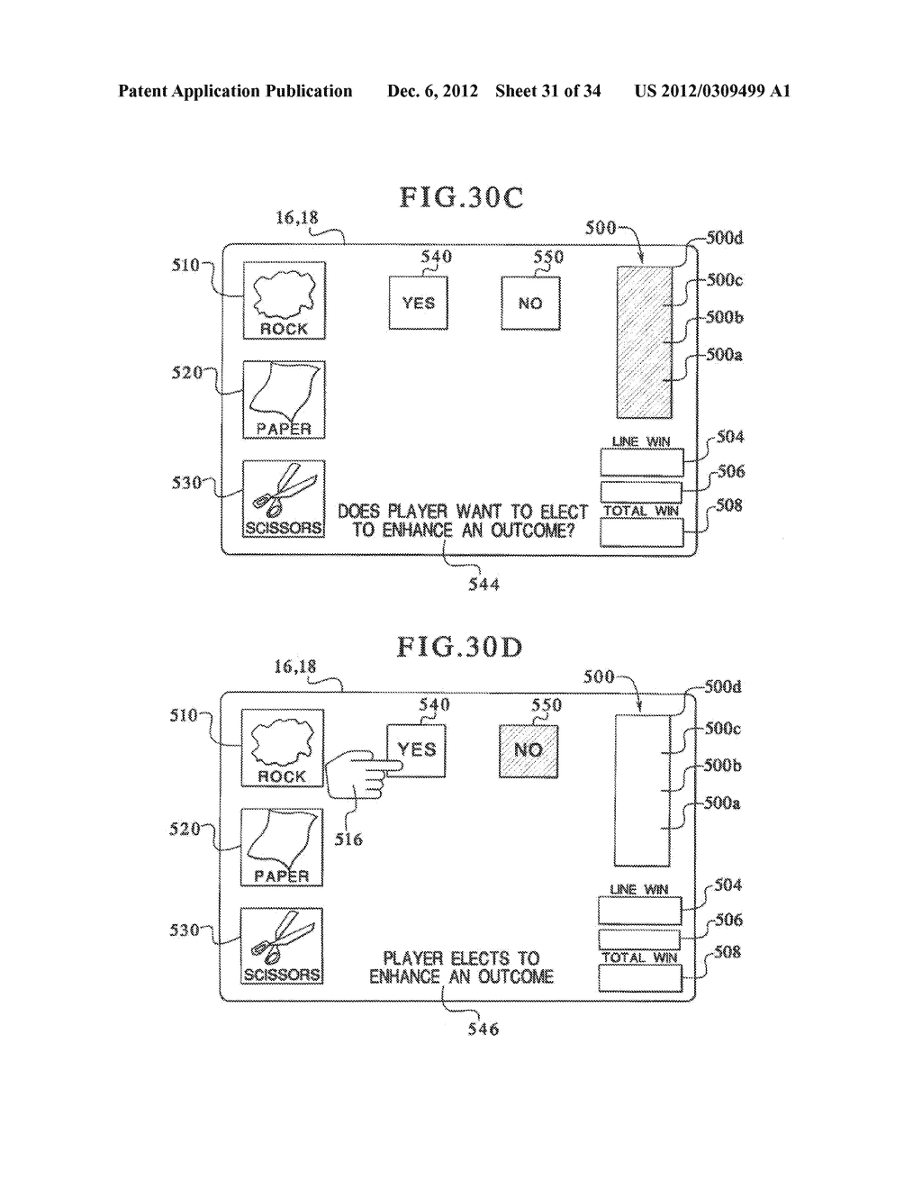 GAMING SYSTEM, GAMING DEVICE AND METHOD FOR PROVIDING AN OUTCOME ENHANCING     FEATURE - diagram, schematic, and image 32
