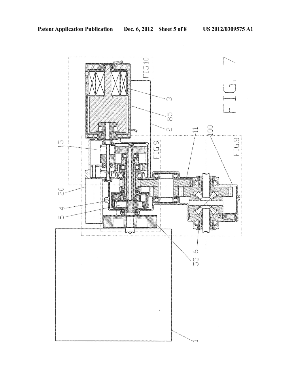 Flywheel to recover kinetic energy for hybrid vehicle which has two     planetary gears mechanisms for power derivation - diagram, schematic, and image 06