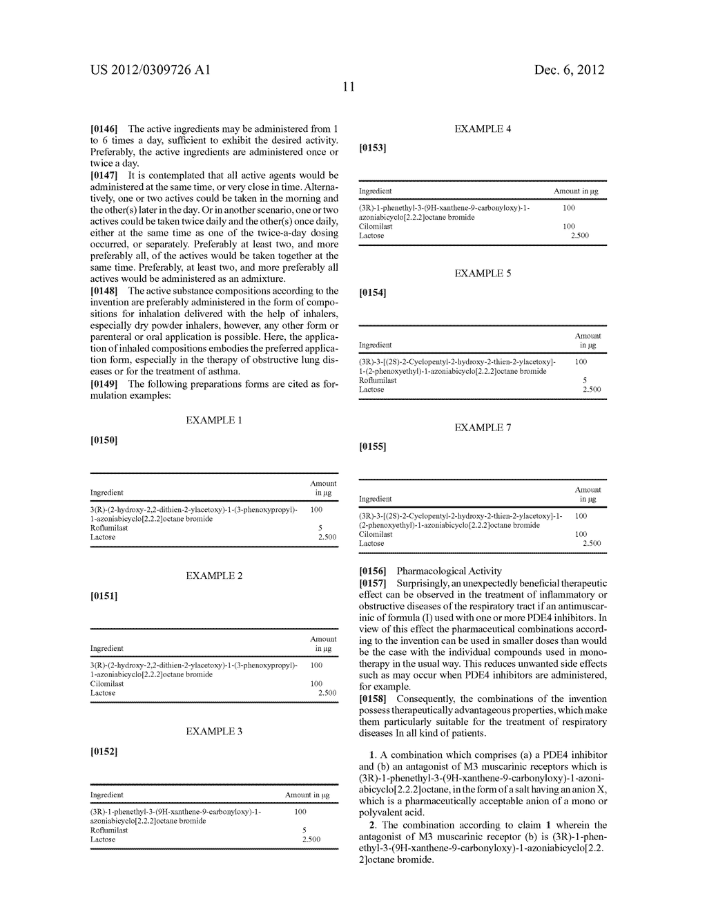 COMBINATIONS COMPRISING ANTIMUSCARINIC AGENTS AND PDE4 INHIBITORS - diagram, schematic, and image 12
