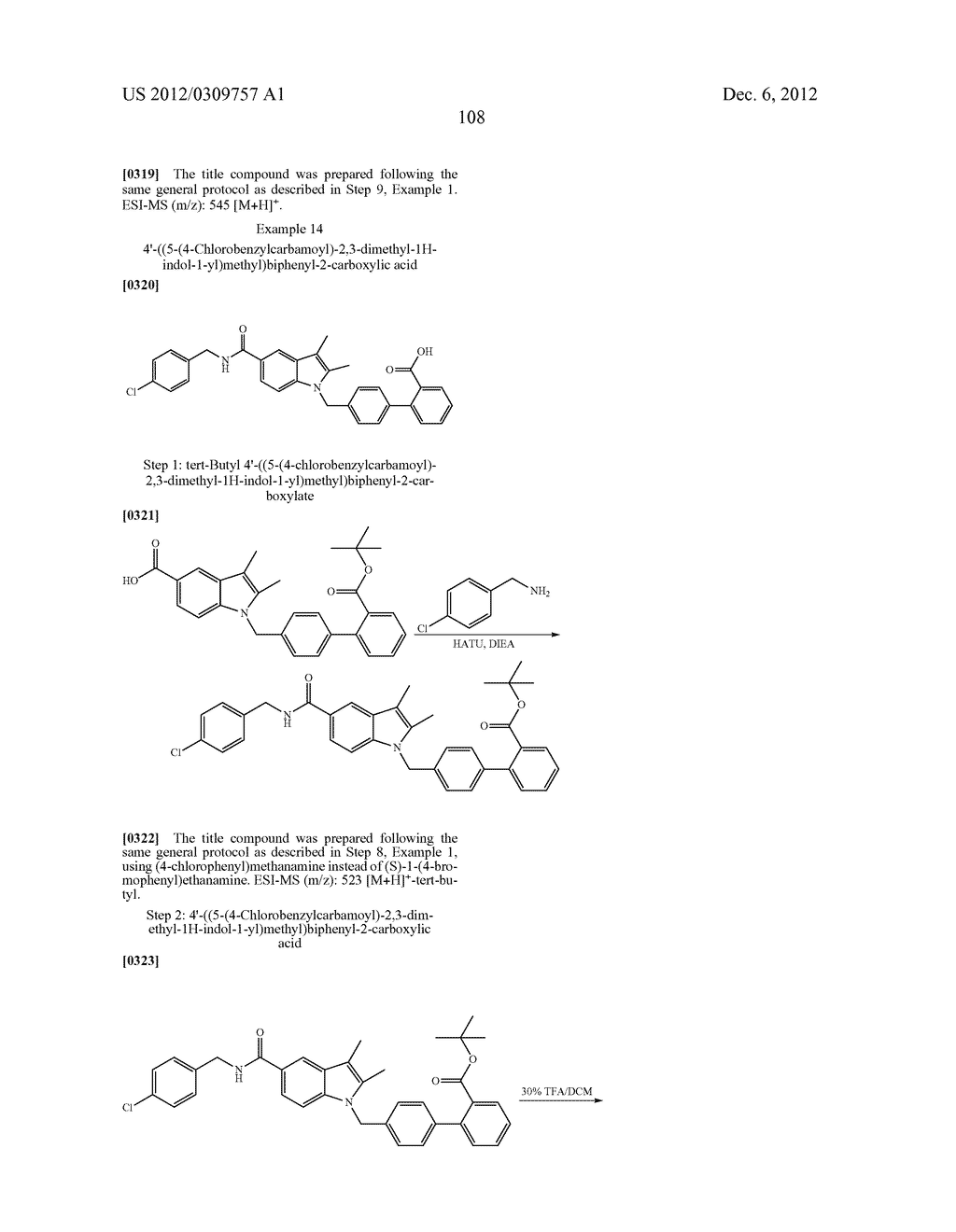 N-BIPHENYLMETHYLINDOLE MODULATORS OF PPARG - diagram, schematic, and image 123