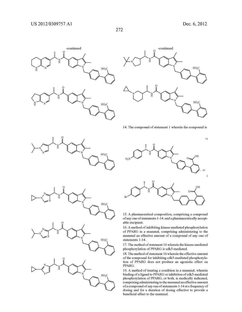 N-BIPHENYLMETHYLINDOLE MODULATORS OF PPARG - diagram, schematic, and image 287