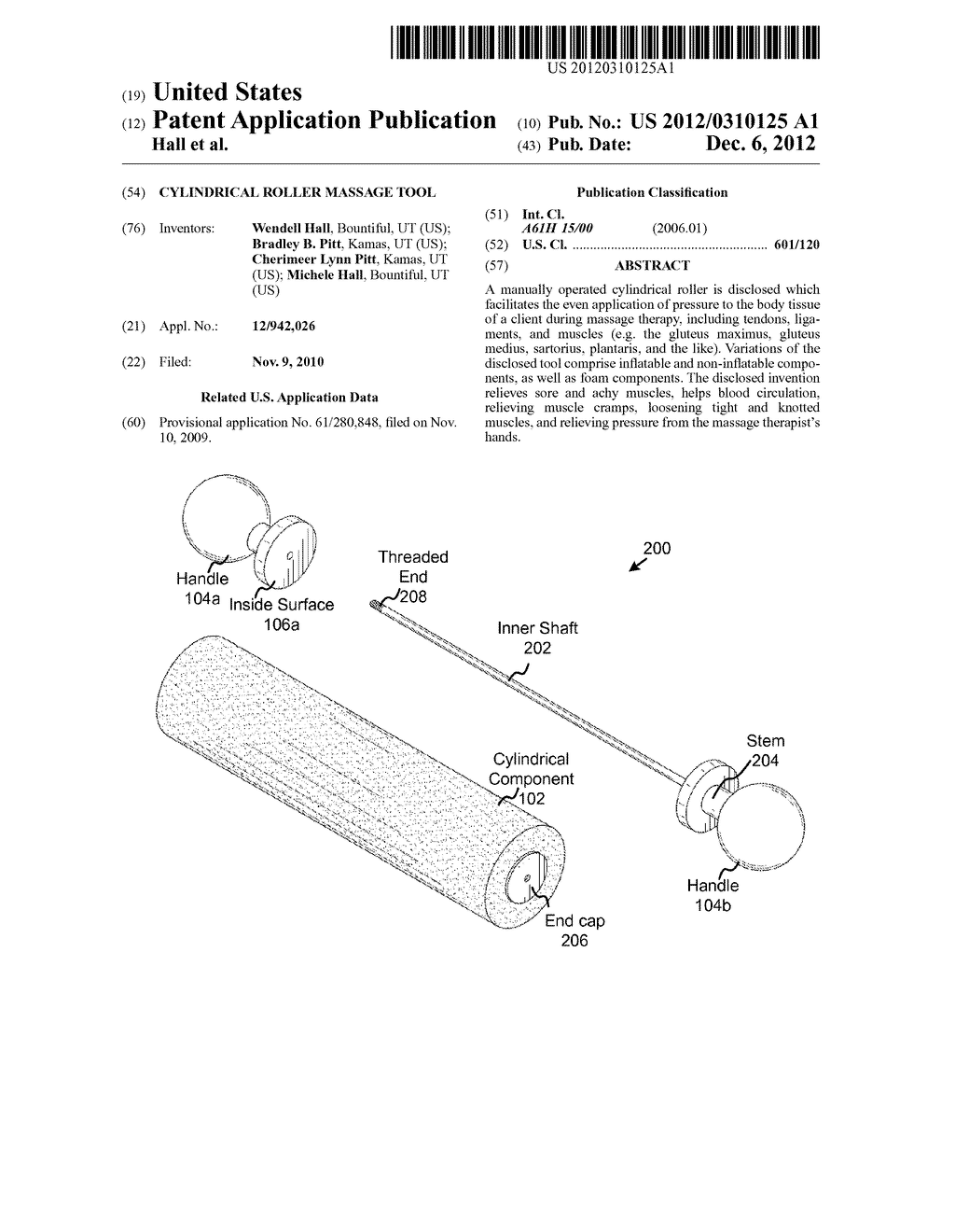 CYLINDRICAL ROLLER MASSAGE TOOL - diagram, schematic, and image 01