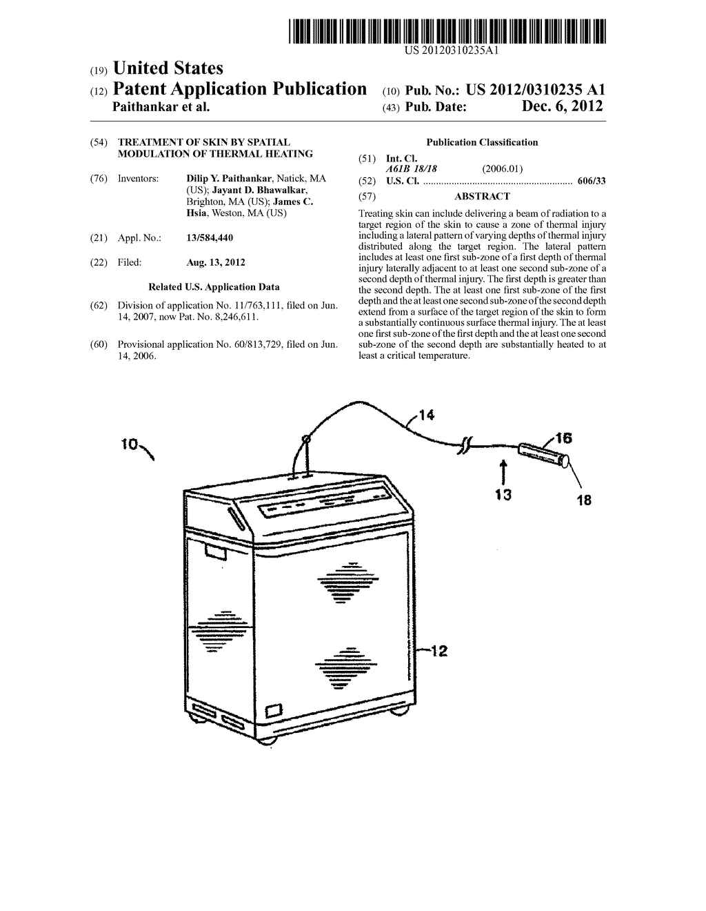 TREATMENT OF SKIN BY SPATIAL MODULATION OF THERMAL HEATING - diagram, schematic, and image 01