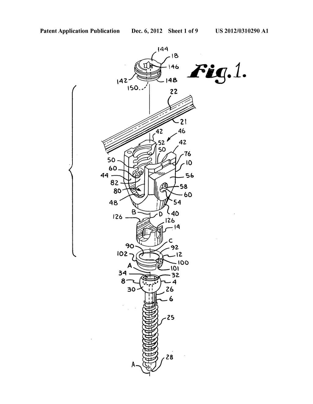 Polyaxial bone screw with spherical capture, compression insert and     alignment and retention structures - diagram, schematic, and image 02