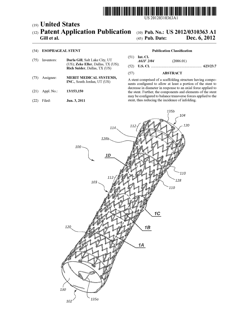 ESOPHAGEAL STENT - diagram, schematic, and image 01