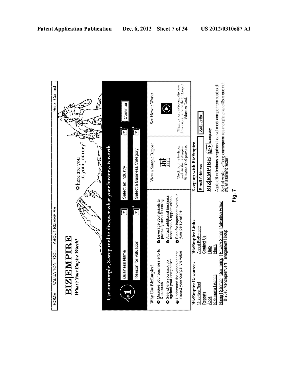 ENGINE, SYSTEM AND METHOD OF PROVIDING CLOUD-BASED BUSINESS VALUATION AND     ASSOCIATED SERVICES - diagram, schematic, and image 08