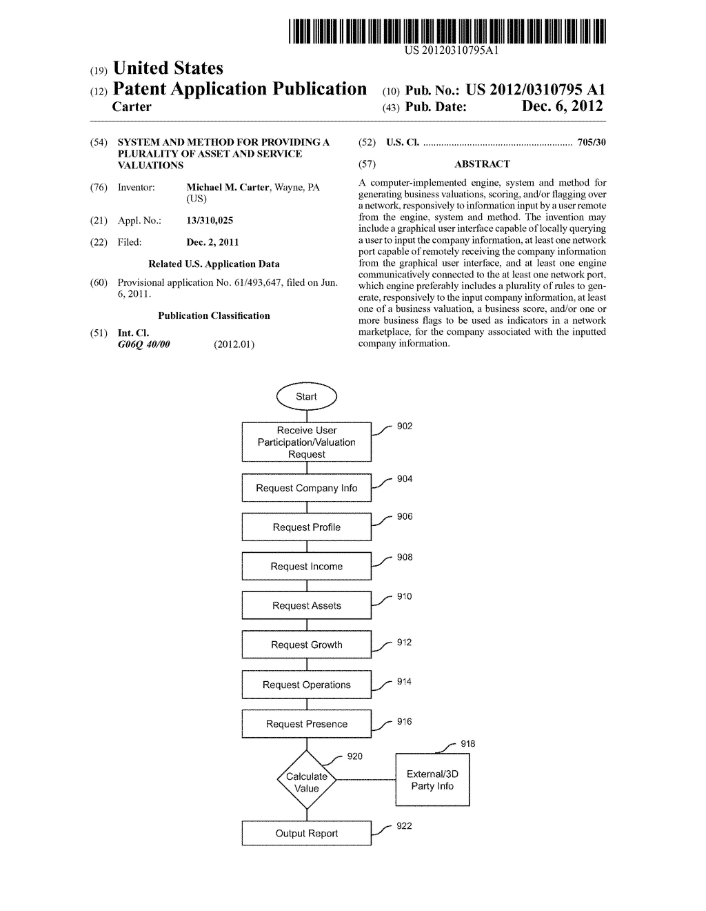 SYSTEM AND METHOD FOR PROVIDING A PLURALITY OF ASSET AND SERVICE     VALUATIONS - diagram, schematic, and image 01