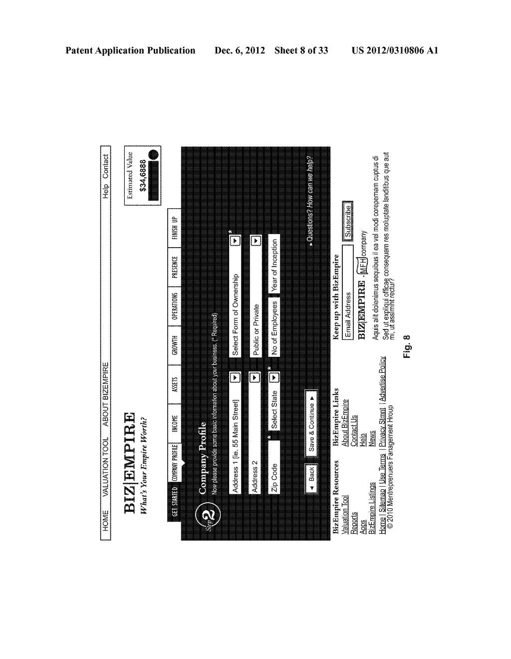 ENGINE, SYSTEM AND METHOD OF PROVIDING THIRD PARTY BUSINESS VALUATION AND     ASSOCIATED SERVICES - diagram, schematic, and image 09