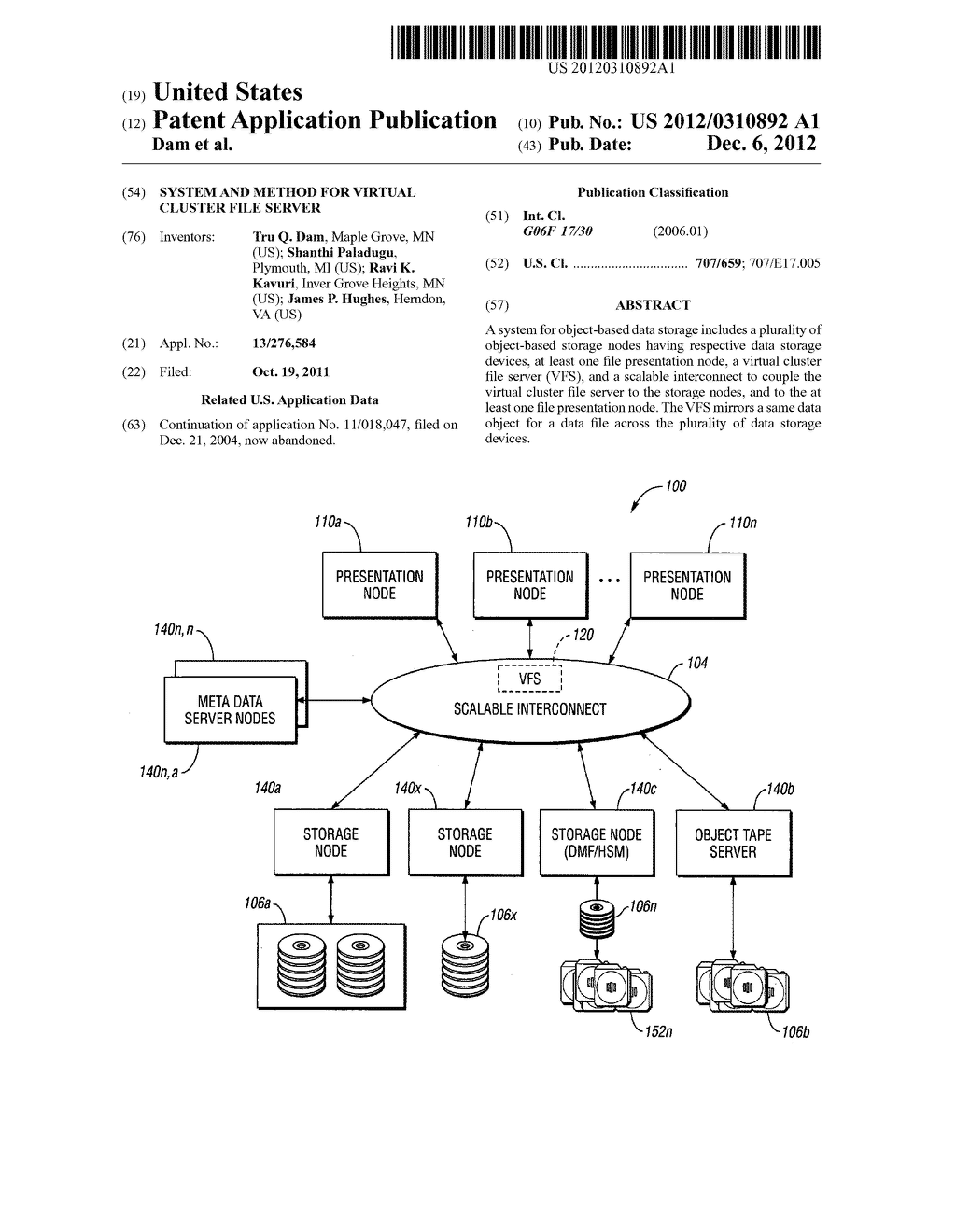 SYSTEM AND METHOD FOR VIRTUAL CLUSTER FILE SERVER - diagram, schematic, and image 01