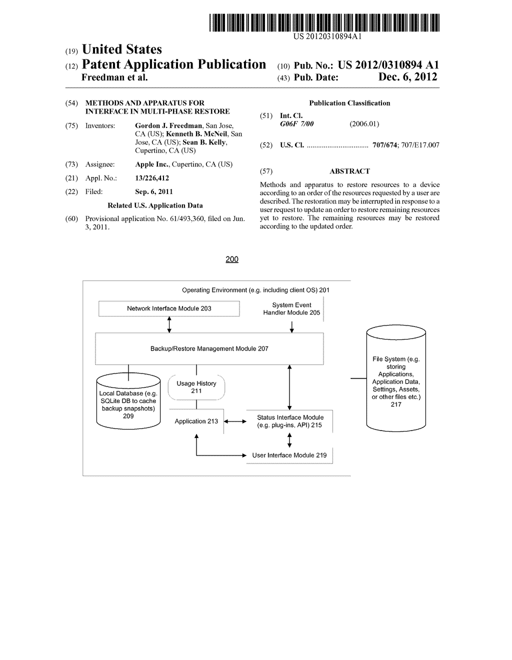 METHODS AND APPARATUS FOR INTERFACE IN MULTI-PHASE RESTORE - diagram, schematic, and image 01