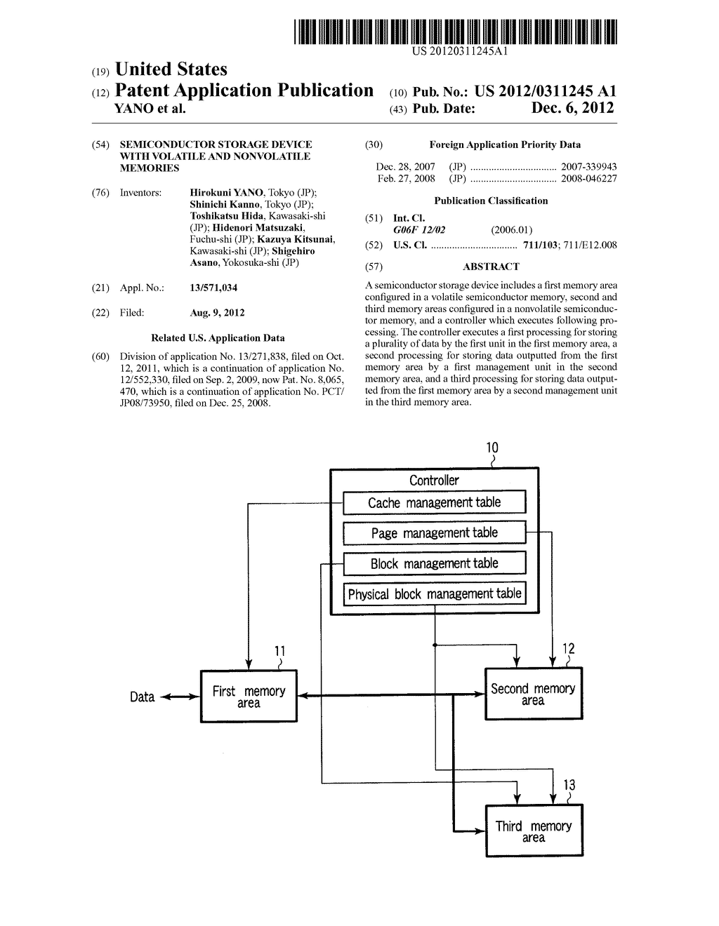 SEMICONDUCTOR STORAGE DEVICE WITH VOLATILE AND NONVOLATILE MEMORIES - diagram, schematic, and image 01