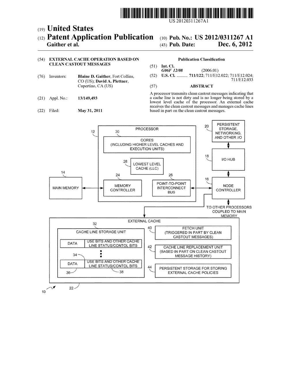 EXTERNAL CACHE OPERATION BASED ON CLEAN CASTOUT MESSAGES - diagram, schematic, and image 01