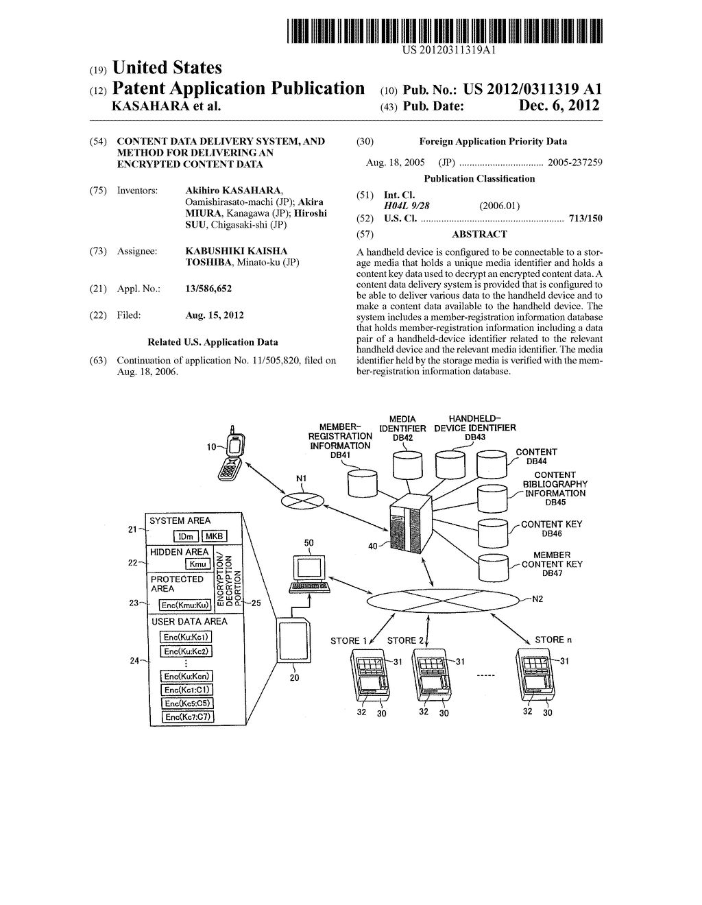 CONTENT DATA DELIVERY SYSTEM, AND METHOD FOR DELIVERING AN ENCRYPTED     CONTENT DATA - diagram, schematic, and image 01