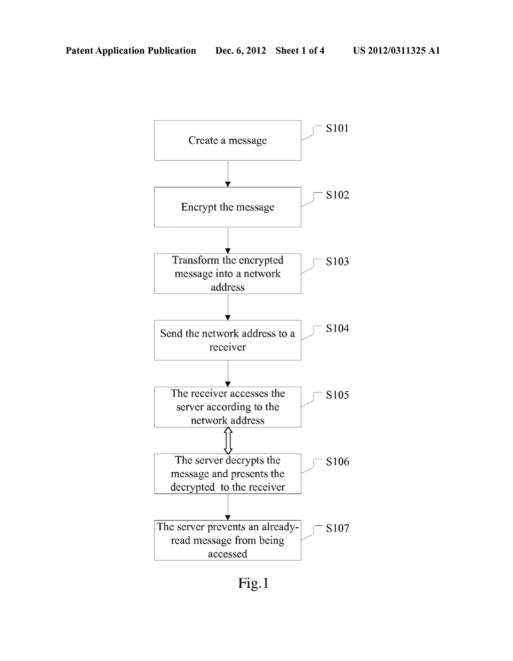 METHOD FOR SENDING AND RECEIVING AN ENCRYPTED MESSAGE AND A SYSTEM THEREOF - diagram, schematic, and image 02