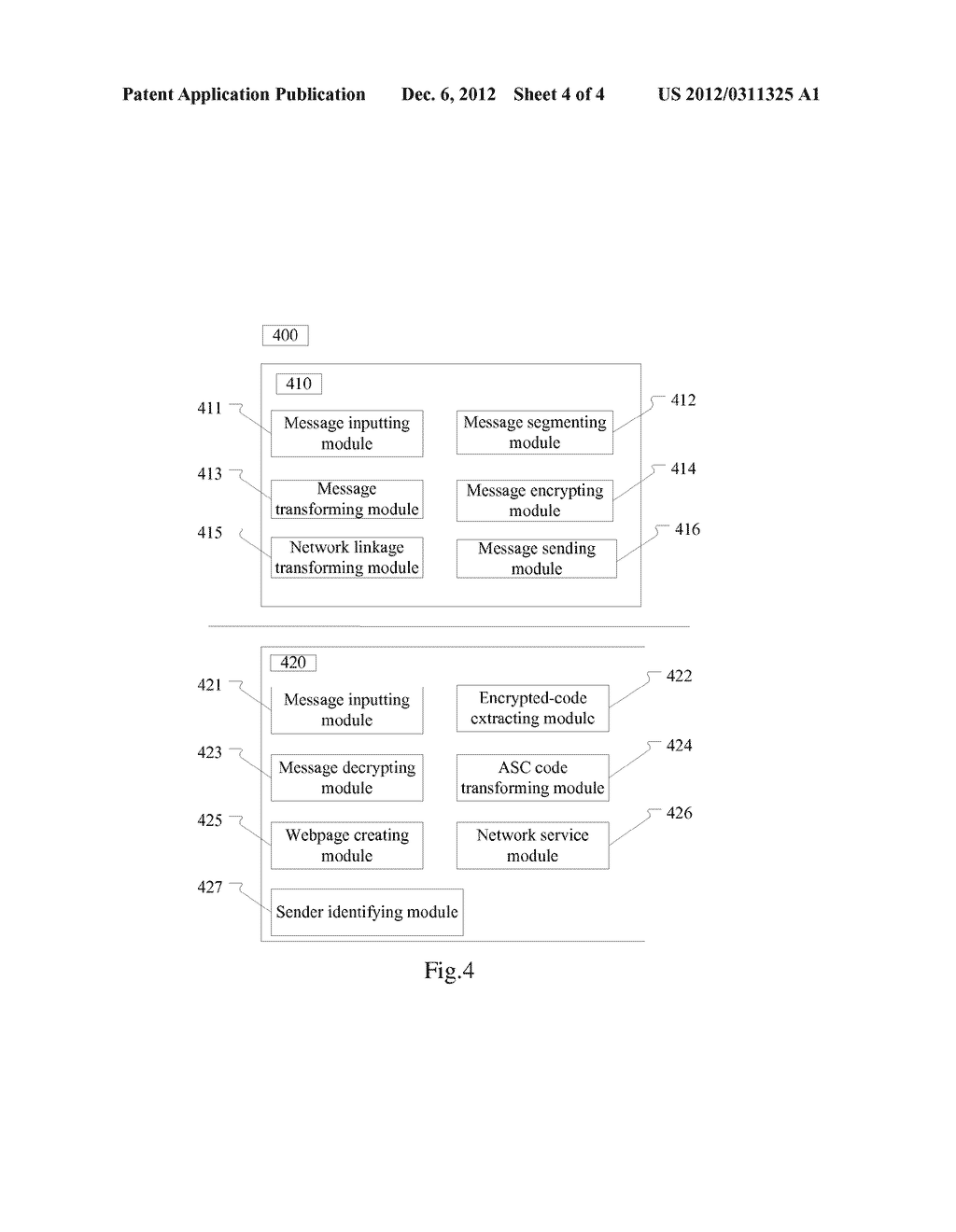 METHOD FOR SENDING AND RECEIVING AN ENCRYPTED MESSAGE AND A SYSTEM THEREOF - diagram, schematic, and image 05