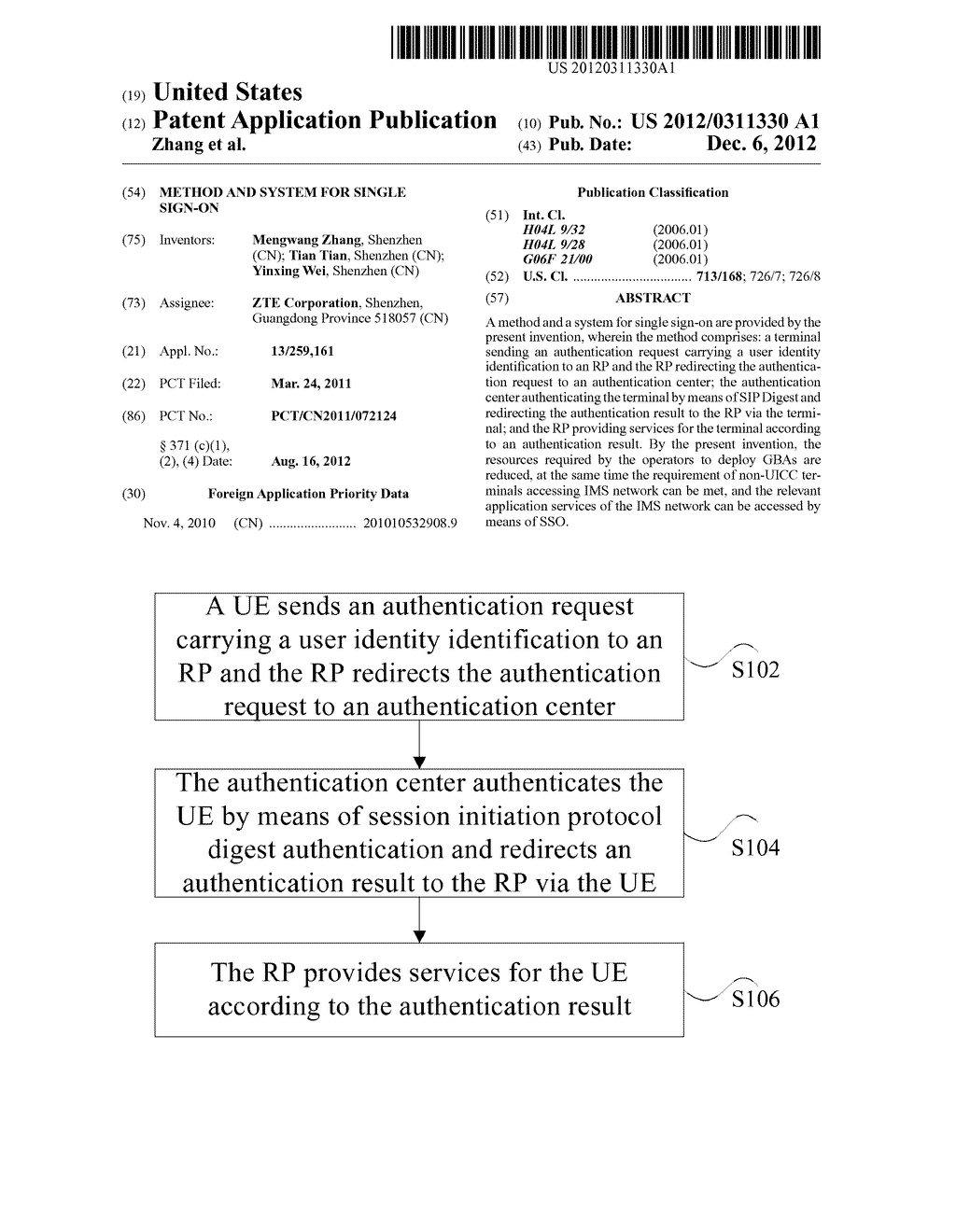 METHOD AND SYSTEM FOR SINGLE SIGN-ON - diagram, schematic, and image 01