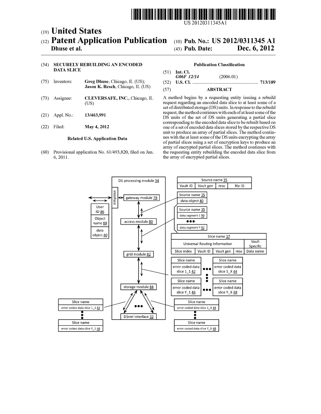 SECURELY REBUILDING AN ENCODED DATA SLICE - diagram, schematic, and image 01