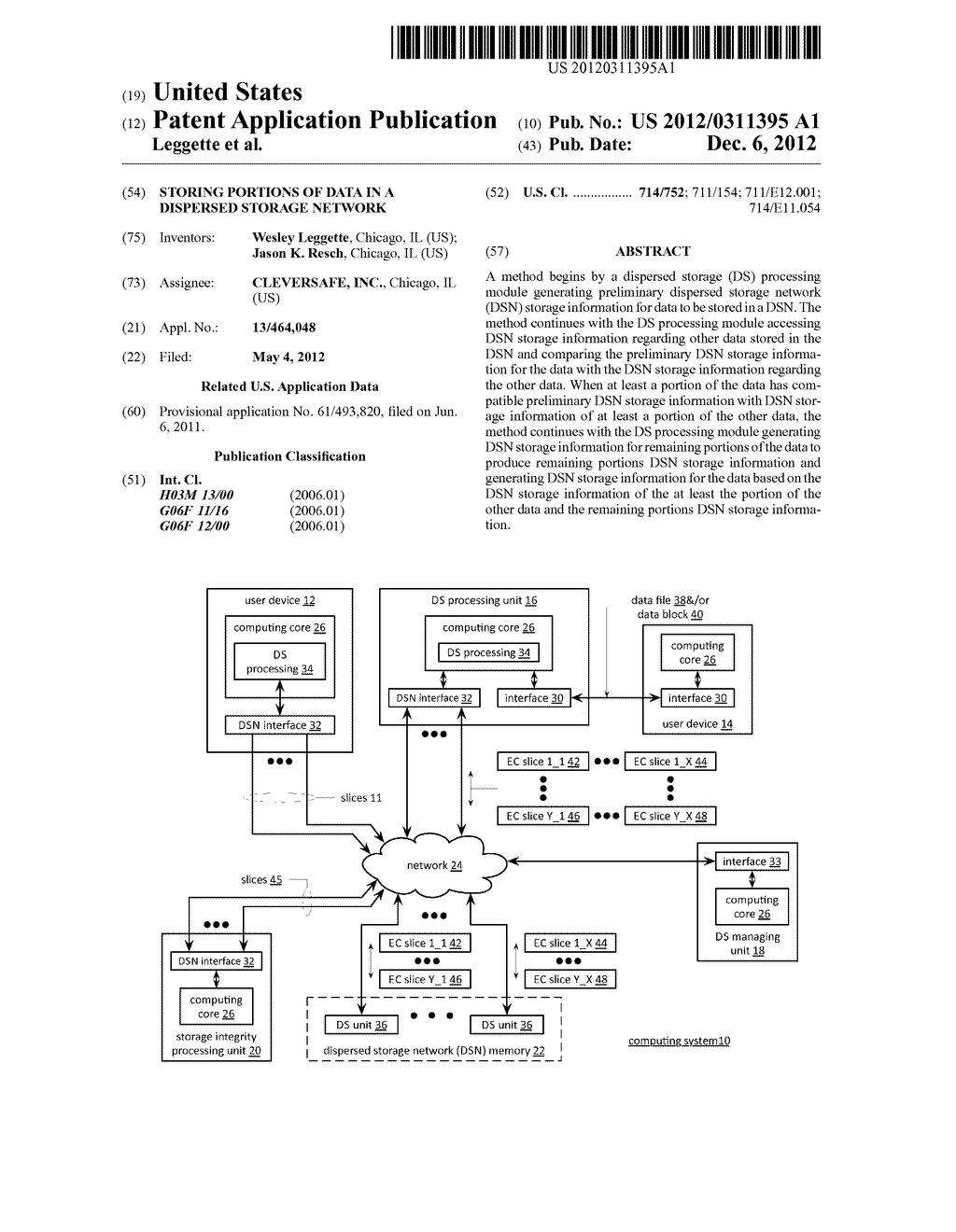 STORING PORTIONS OF DATA IN A DISPERSED STORAGE NETWORK - diagram, schematic, and image 01