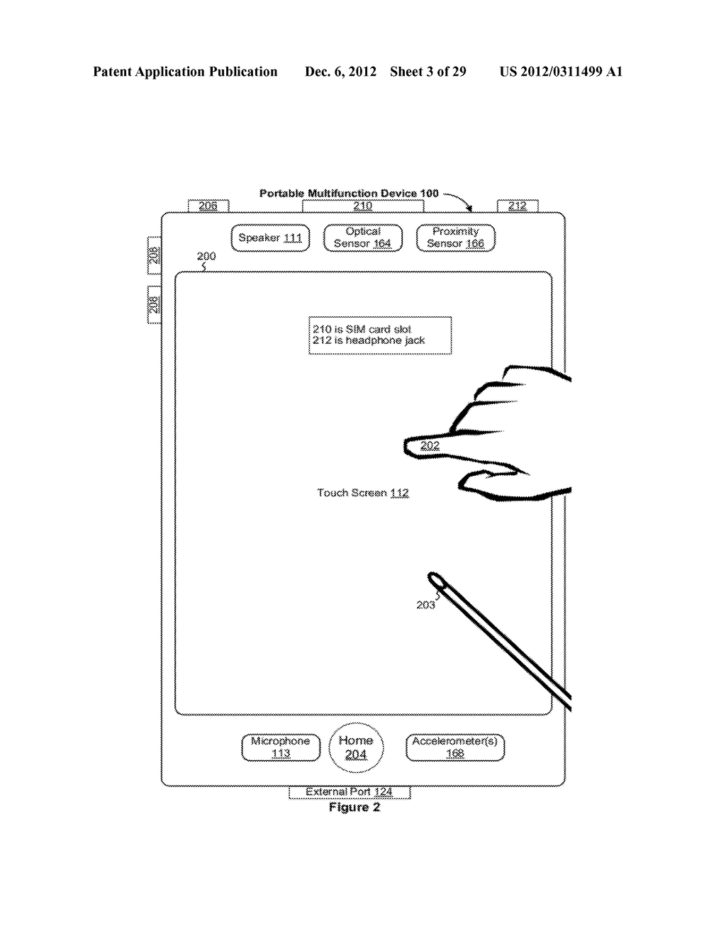 Device, Method, and Graphical User Interface for Accessing an Application     in a Locked Device - diagram, schematic, and image 04