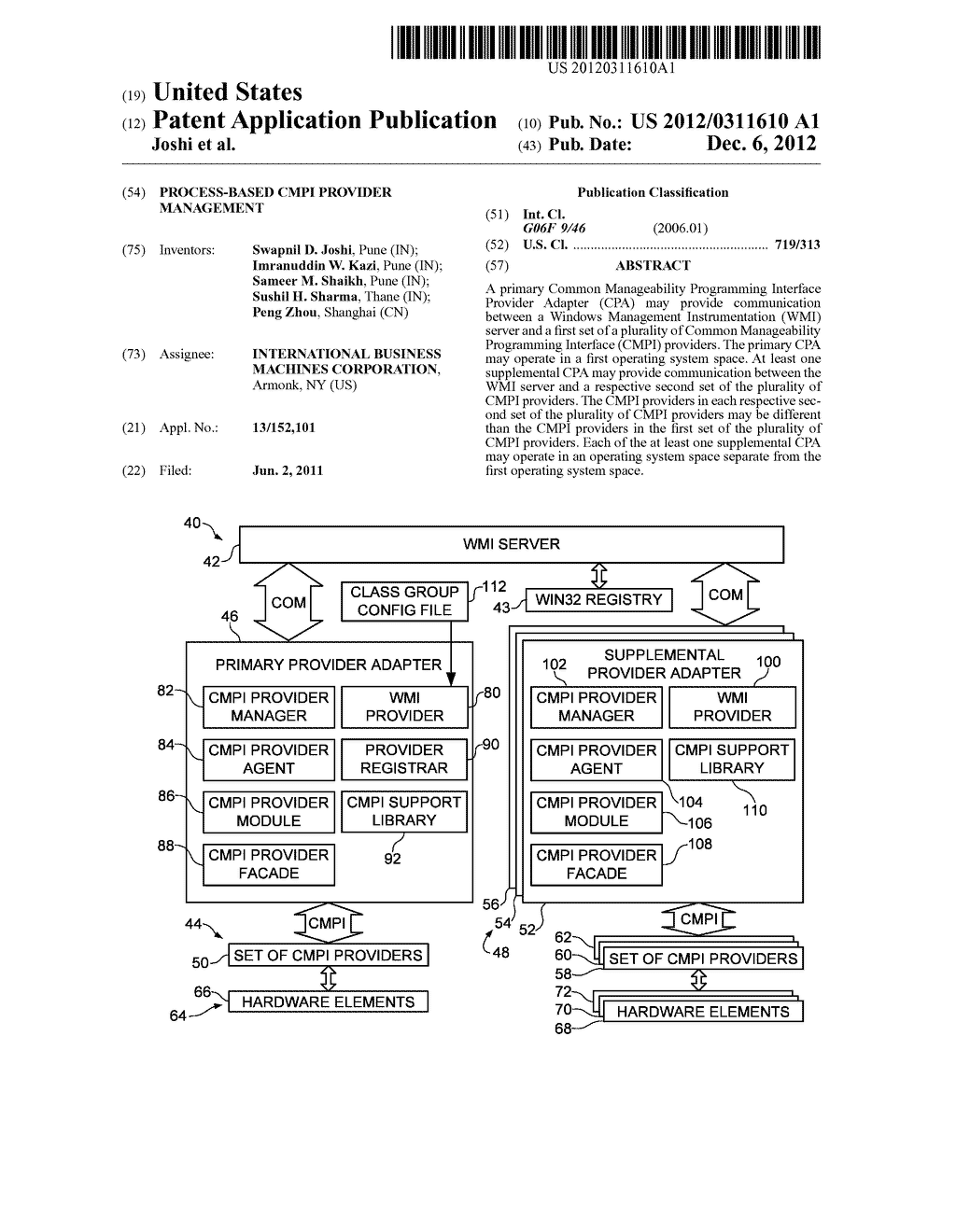 PROCESS-BASED CMPI PROVIDER MANAGEMENT - diagram, schematic, and image 01