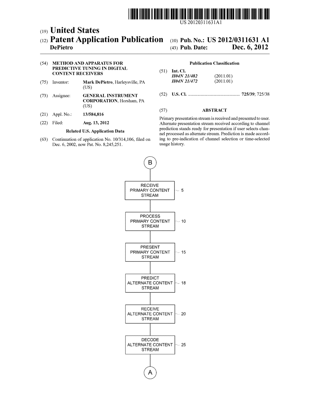 METHOD AND APPARATUS FOR PREDICTIVE TUNING IN DIGITAL CONTENT RECEIVERS - diagram, schematic, and image 01