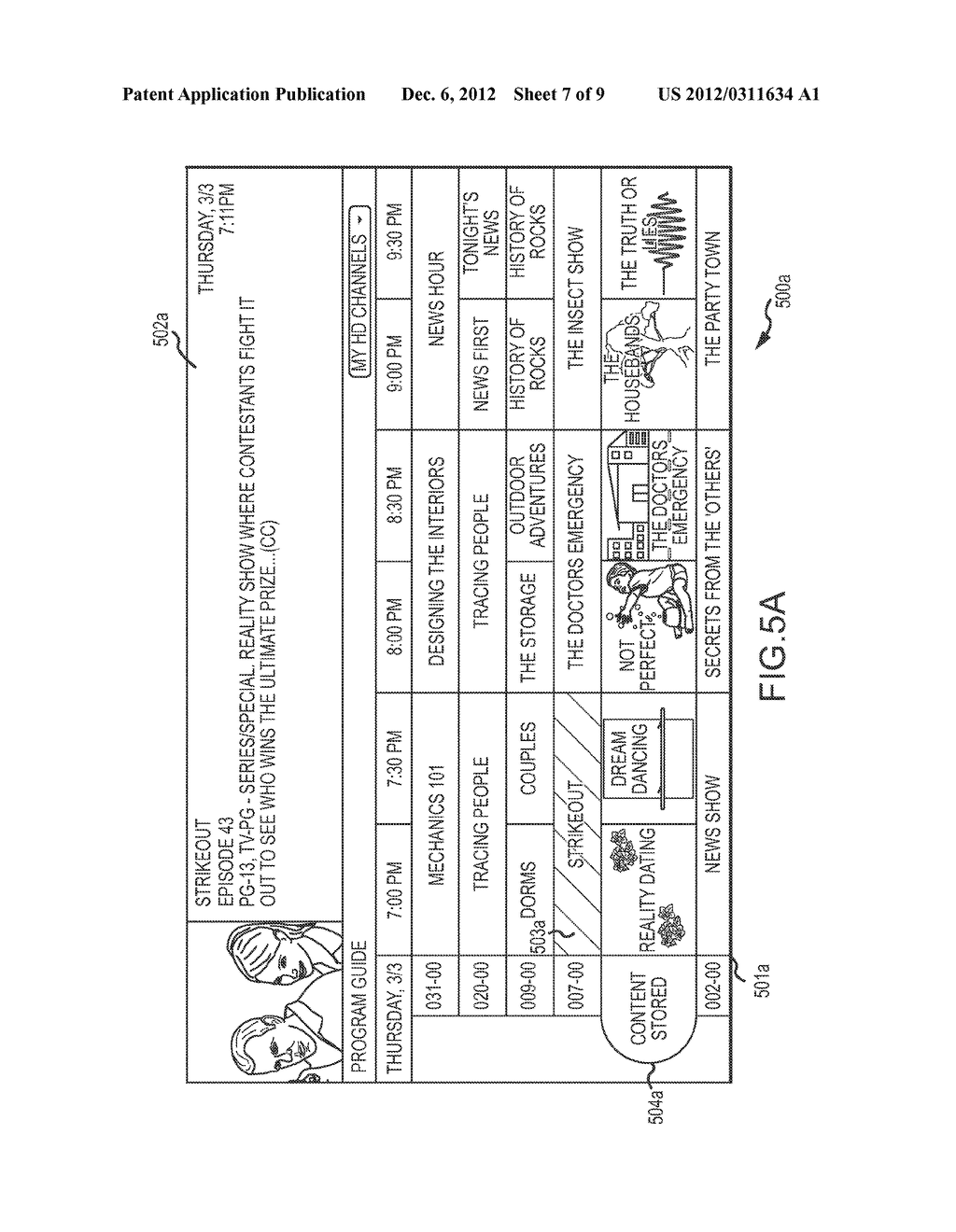 Electronic Programming Guides Combining Stored Content Information and     Content Provider Schedule Information - diagram, schematic, and image 08