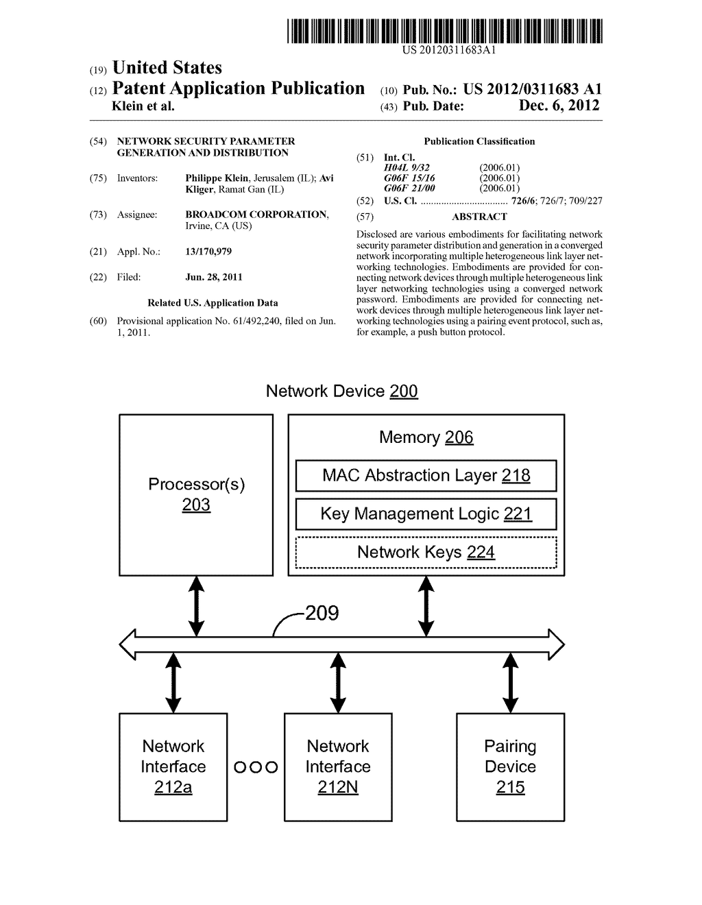 NETWORK SECURITY PARAMETER GENERATION AND DISTRIBUTION - diagram, schematic, and image 01