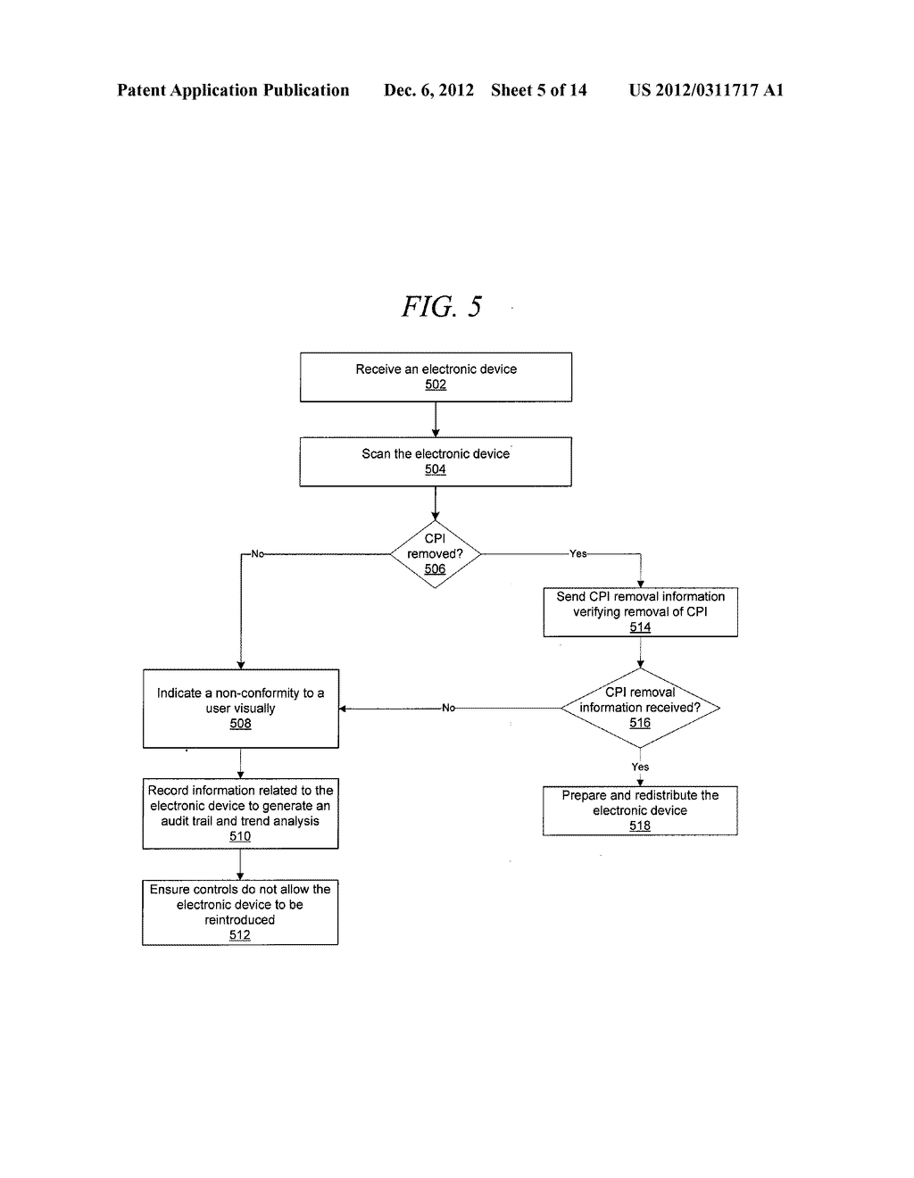 SYSTEM AND METHOD FOR SYSTEMATICALLY REMOVING CUSTOMER PERSONAL     INFORMATION FROM AN ELECTRONIC DEVICE - diagram, schematic, and image 06