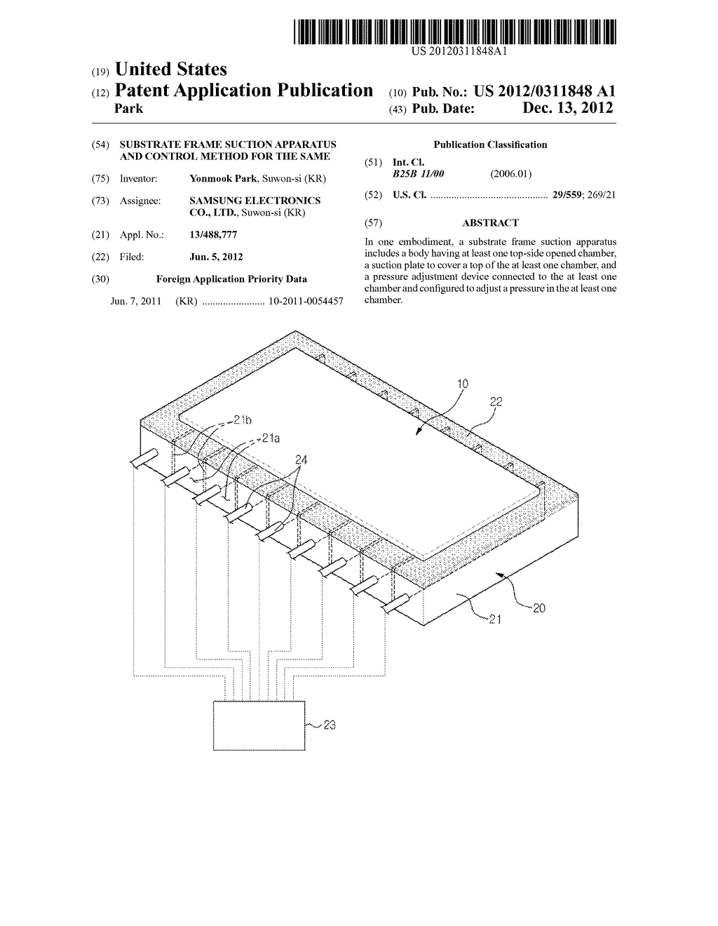 SUBSTRATE FRAME SUCTION APPARATUS AND CONTROL METHOD FOR THE SAME - diagram, schematic, and image 01