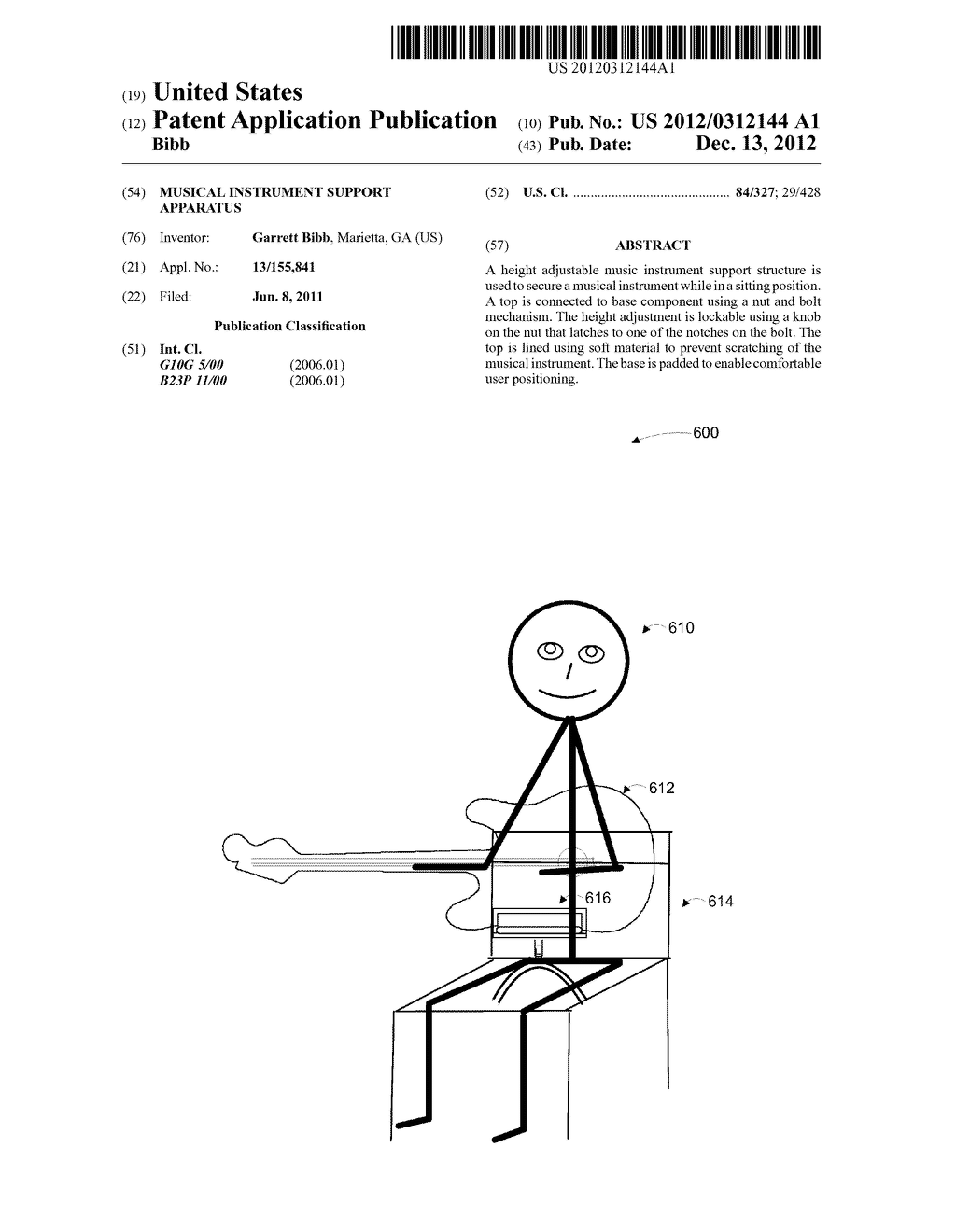 MUSICAL INSTRUMENT SUPPORT APPARATUS - diagram, schematic, and image 01