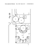 INTAGLIO PRINTING PRESS WITH MOBILE CARRIAGE SUPPORTING INK-COLLECTING     CYLINDER diagram and image