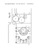 INTAGLIO PRINTING PRESS WITH MOBILE CARRIAGE SUPPORTING INK-COLLECTING     CYLINDER diagram and image