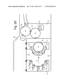 INTAGLIO PRINTING PRESS WITH MOBILE CARRIAGE SUPPORTING INK-COLLECTING     CYLINDER diagram and image