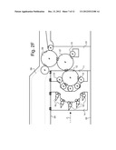 INTAGLIO PRINTING PRESS WITH MOBILE CARRIAGE SUPPORTING INK-COLLECTING     CYLINDER diagram and image