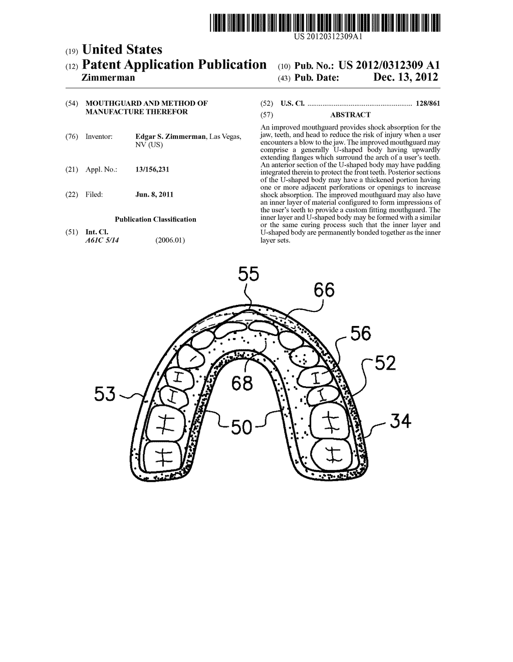 MOUTHGUARD AND METHOD OF MANUFACTURE THEREFOR - diagram, schematic, and image 01