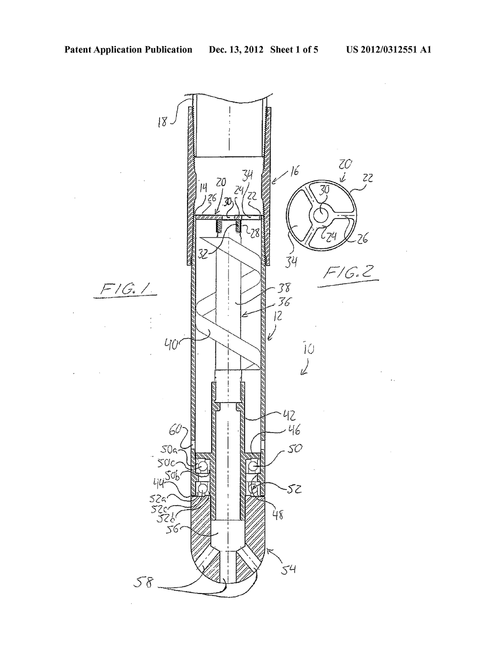 Method and Apparatus for Running Casing in a Wellbore with a Fluid Driven     Rotatable Shoe - diagram, schematic, and image 02