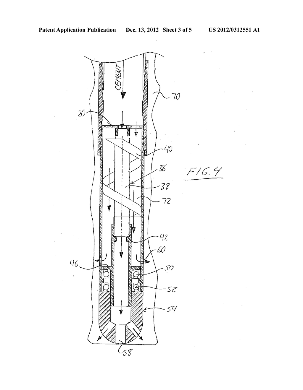 Method and Apparatus for Running Casing in a Wellbore with a Fluid Driven     Rotatable Shoe - diagram, schematic, and image 04