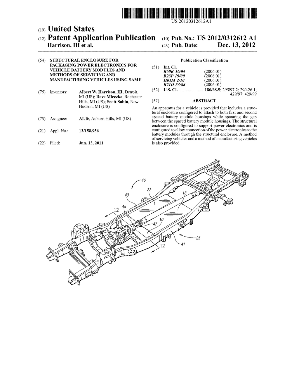 STRUCTURAL ENCLOSURE FOR PACKAGING POWER ELECTRONICS FOR VEHICLE BATTERY     MODULES AND METHODS OF SERVICING AND MANUFACTURING VEHICLES USING SAME - diagram, schematic, and image 01