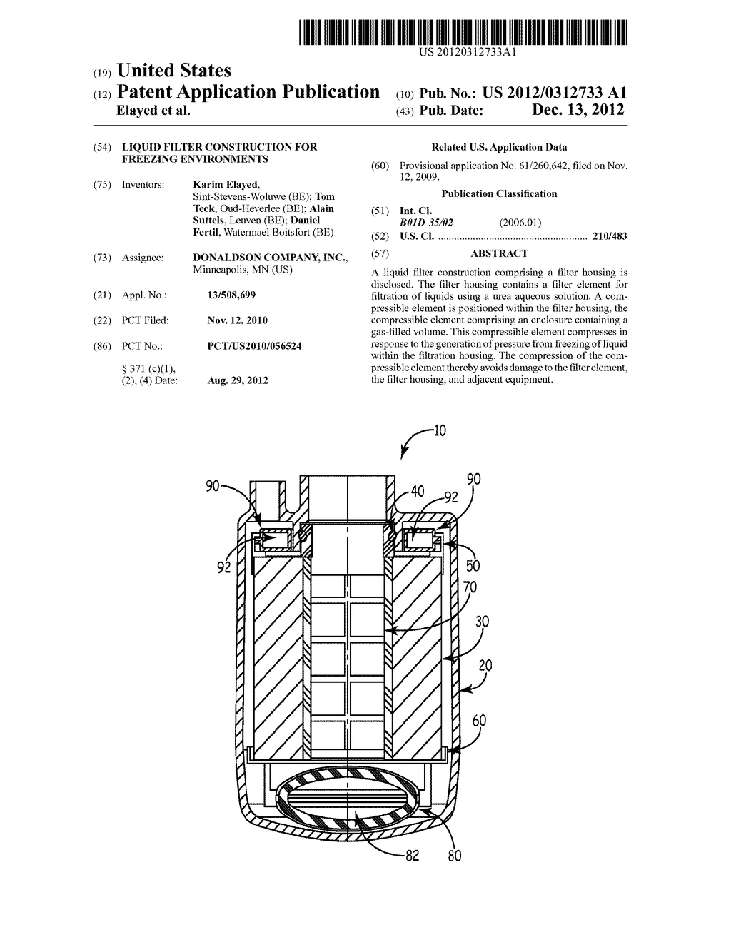 LIQUID FILTER CONSTRUCTION FOR FREEZING ENVIRONMENTS - diagram, schematic, and image 01