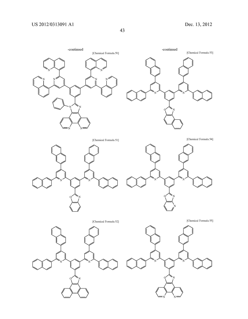 COMPOUND FOR AN ORGANIC PHOTOELECTRIC DEVICE, ORGANIC PHOTOELECTRIC DEVICE     INCLUDING THE SAME, AND DISPLAY DEVICE INCLUDING THE ORGANIC     PHOTOELECTRIC DEVICE - diagram, schematic, and image 51