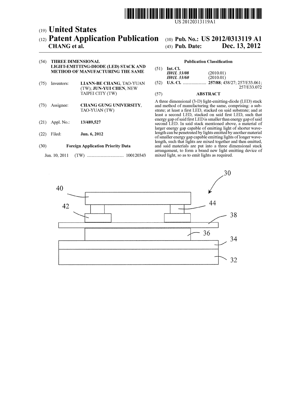 THREE DIMENSIONAL LIGHT-EMITTING-DIODE (LED) STACK AND METHOD OF     MANUFACTURING THE SAME - diagram, schematic, and image 01