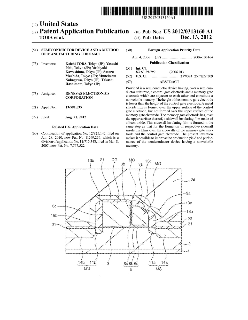 SEMICONDUCTOR DEVICE AND A METHOD OF MANUFACTURING THE SAME - diagram, schematic, and image 01