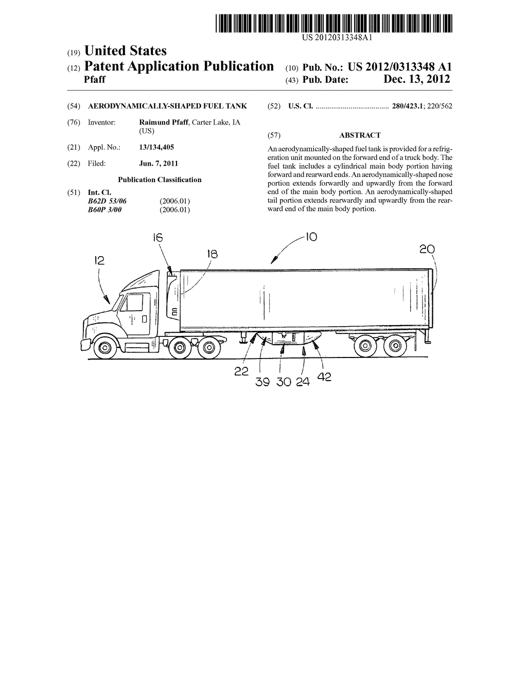 Aerodynamically-shaped fuel tank - diagram, schematic, and image 01