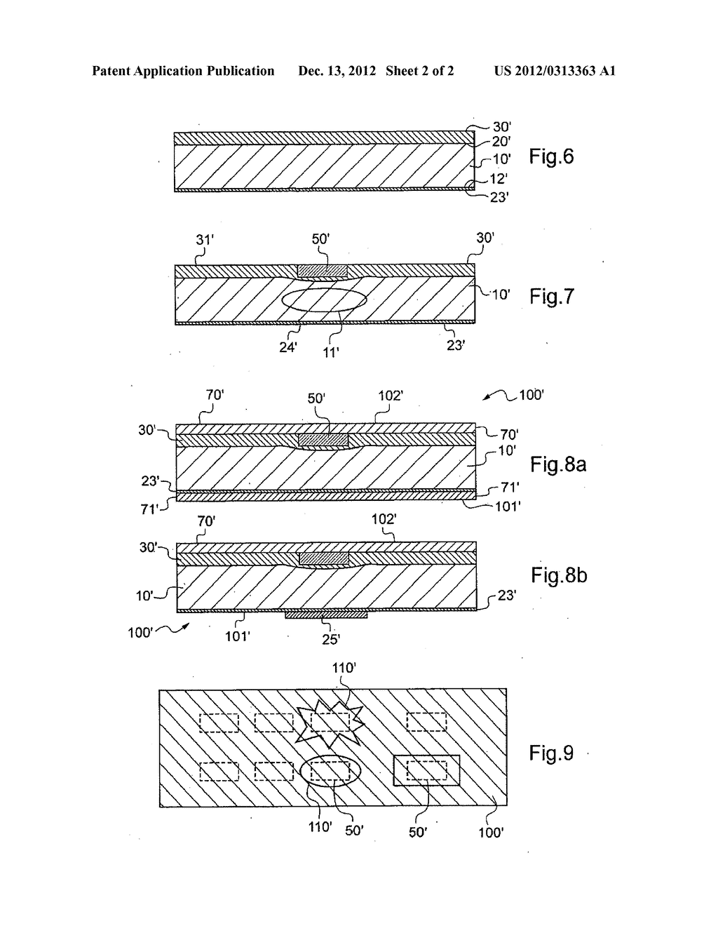 METHOD FOR PRODUCING A SUPPORT COMPRISING AN ELECTRONIC DEVICE - diagram, schematic, and image 03