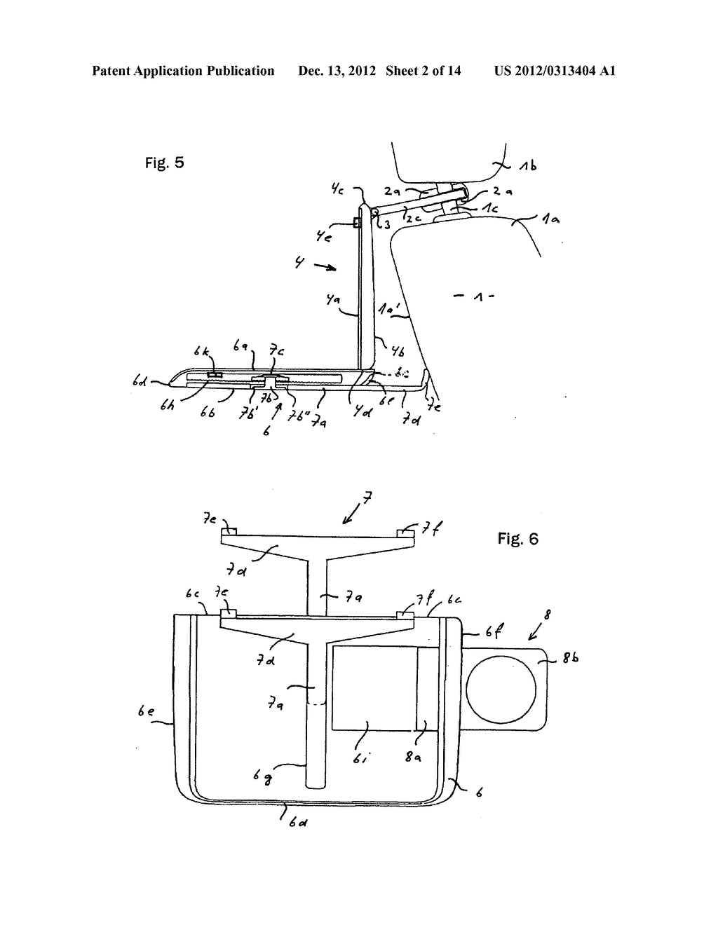 Folding table for attachment to the rear side of a vehicle seat part - diagram, schematic, and image 03