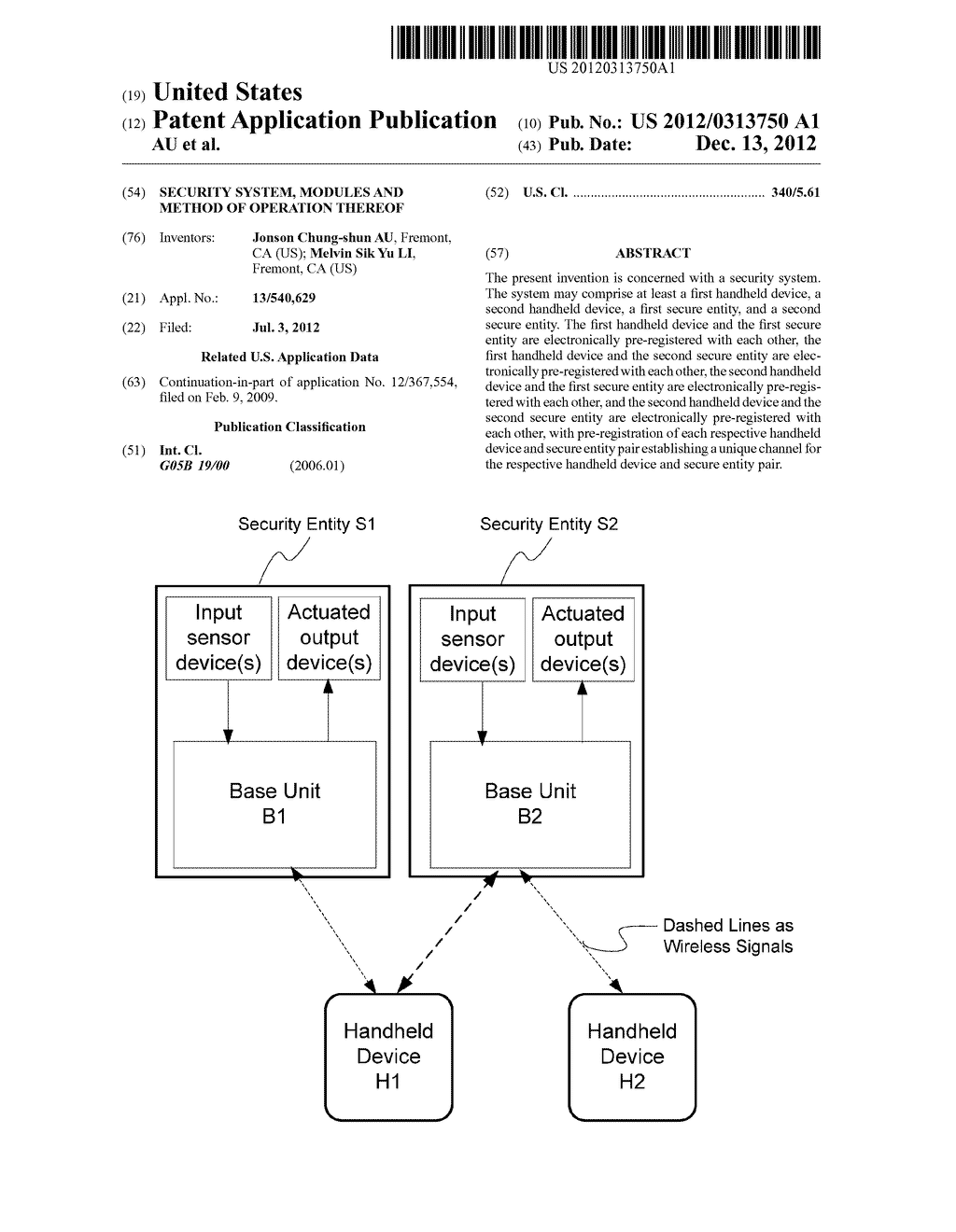 Security System, Modules and Method of Operation Thereof - diagram, schematic, and image 01